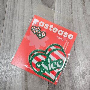Pastease Holiday Christmas Naughty or Nice Heart Nipple Covers Pasties, OS